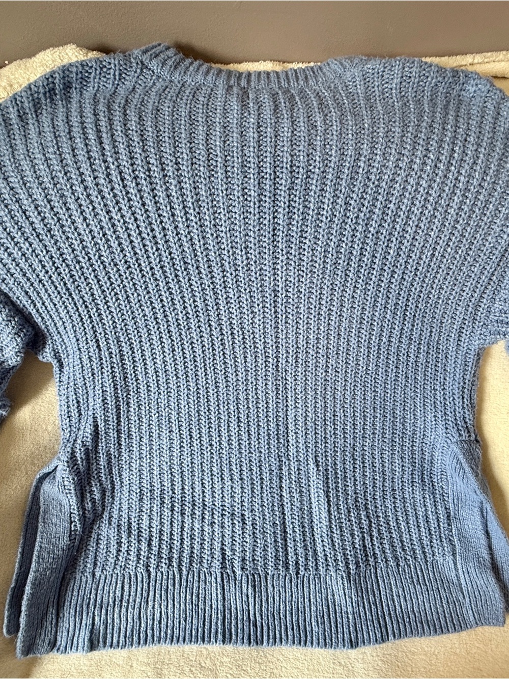 Aerie Light Blue Oversized Ribbed Knit Women's Sweater XL